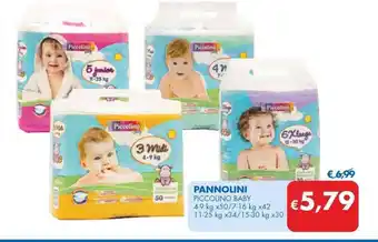 PANNOLINI PICCOLINO BABY 4-9 kg x50/7-16 kg x42 11-25 kg x34/15-30 kg x30