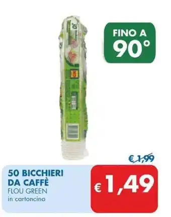 MD Discount 50 BICCHIERI DA CAFFÈ FLOU GREEN in cartoncino offerta