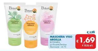 MD Discount MASCHERA VISO ARGILLA BOTANIKA purificante/lenitiva illuminante - ml 75 offerta