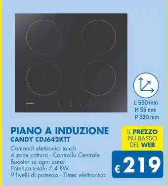MD Discount PIANO A INDUZIONE CANDY CDJ642KTT offerta