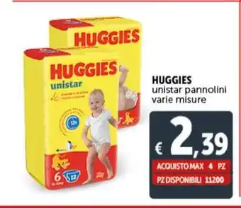 Deco Supermercati HUGGIES unistar pannolini varie misure offerta