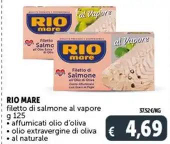 Deco Supermercati RIO MARE filetto di salmone al vapore g 125 offerta