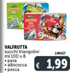 Deco Supermercati VALFRUTTA succhi triangolini ml 100 x 8 offerta