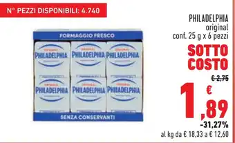 Conad PHILADELPHIA original conf. 25 g x 6 pezzi offerta