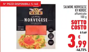 Conad SALMONE NORVEGESE KV NORDIC affumicato 100 g offerta