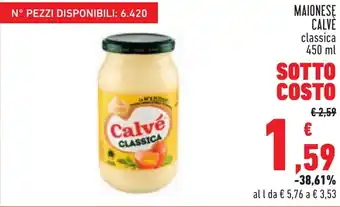 Conad MAIONESE CALVE classica 450 ml offerta