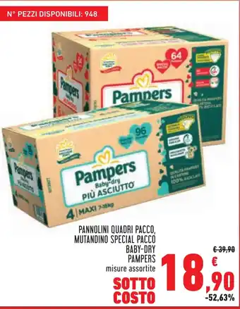 Conad PANNOLINI MUTANDINO SPECIAL PACCO BABY-DRY PAMPERS offerta