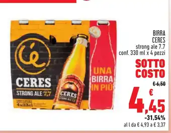 Conad BIRRA CERES strong ale 7.7 conf. 330 ml x 4 pezzi offerta