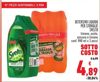 Conad DETERSIVO LIQUIDO PER STOVIGLIE SVELTO limone, aceto, zenzero e limone offerta