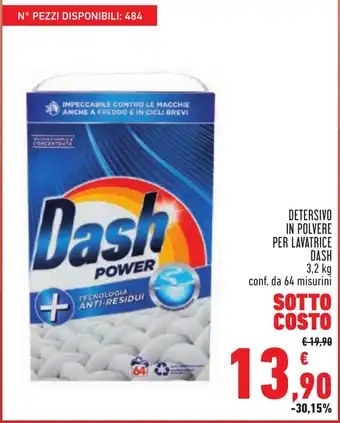 Conad DETERSIVO IN POLVERE PER LAVATRICE DASH 3,2 kg offerta