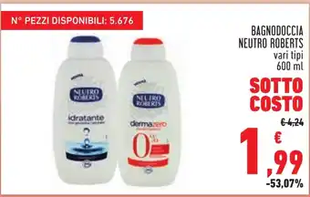 Conad BAGNODOCCIA NEUTRO ROBERTS vari tipi 600 ml offerta