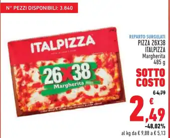 Conad PIZZA 26X38 ITALPIZZA Margherita 485 g offerta