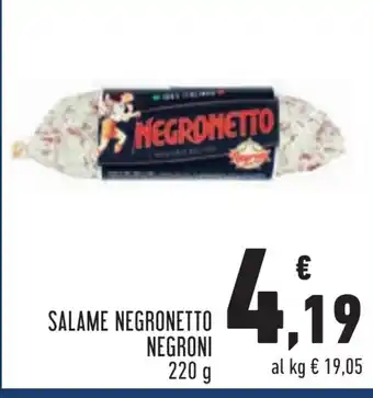 Conad SALAME NEGRONETTO NEGRONI 220 g offerta