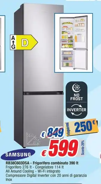 Al Pentolone SAMSUNG RB38C603DSA - Frigorifero combinato 390 It offerta