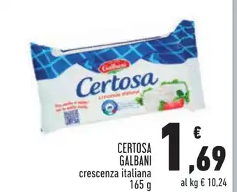 Conad CERTOSA GALBANI crescenza italiana 165 g offerta