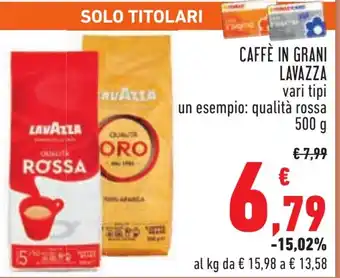 Conad CAFFÈ IN GRANI LAVAZZA 500 g offerta