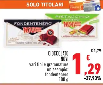 Conad CIOCCOLATO NOVI vari tipi 100 g offerta