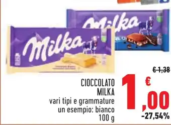 Conad CIOCCOLATO MILKA 100 g offerta