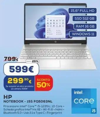 Euronics HP NOTEBOOK - 15S FQ5063NL offerta