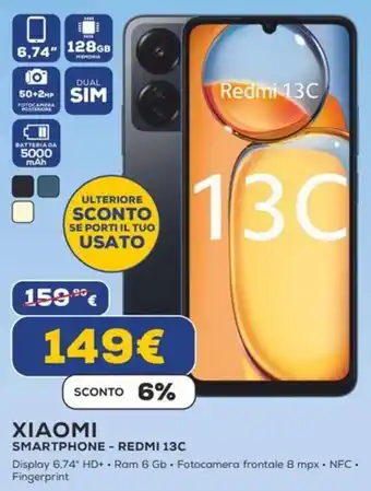 Euronics XIAOMI SMARTPHONE - REDMI 13C offerta