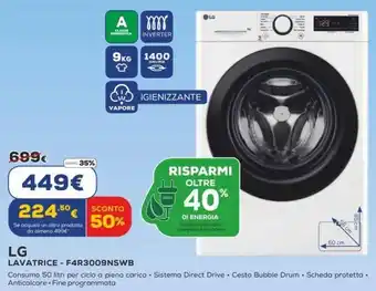 Euronics LG LAVATRICE - F4R3009NSWB offerta