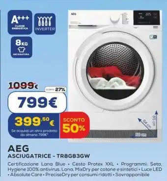 Euronics AEG ASCIUGATRICE - TR8G83GW offerta