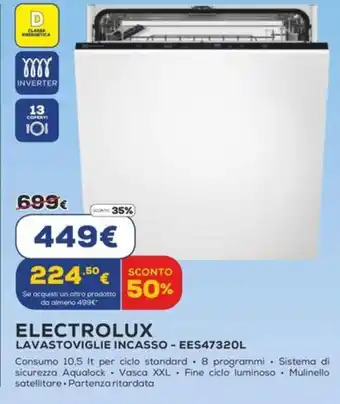 Euronics ELECTROLUX LAVASTOVIGLIE INCASSO - EES47320L offerta