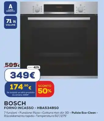 Euronics BOSCH FORNO INCASSO - HBA534BSO offerta