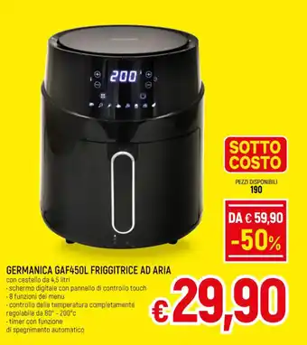 GERMANICA GAF450L FRIGGITRICE AD ARIA