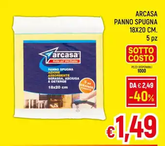 A&O ARCASA PANNO SPUGNA 18X20 CM. 5 pz offerta