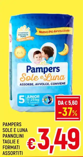 A&O PAMPERS SOLE E LUNA PANNOLINI TAGLIE E FORMATI ASSORTITI offerta