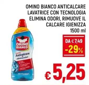 A&O OMINO BIANCO ANTICALCARE LAVATRICE CON TECNOLOGIA ELIMINA ODORI, RIMUOVE IL CALCARE IGIENIZZA 1500 ml offerta