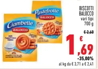 Conad BISCOTTI BALOCCO vari tipi 700 g offerta