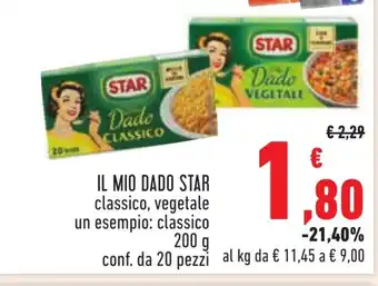 Conad IL MIO DADO STAR classico, vegetale classico 200 g conf. da 20 pezzi offerta
