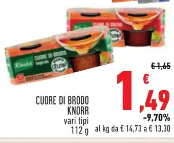 Conad CUORE DI BRODO KNORR vari tipi 112 g offerta
