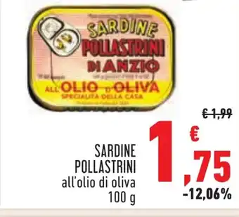 Conad SARDINE POLLASTRINI all'olio di oliva 100 g offerta