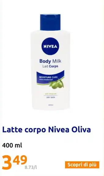 Action Latte corpo Nivea Oliva 400 ml offerta