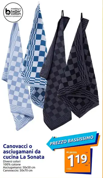 Action Canovacci o asciugamani da cucina La Sonata offerta