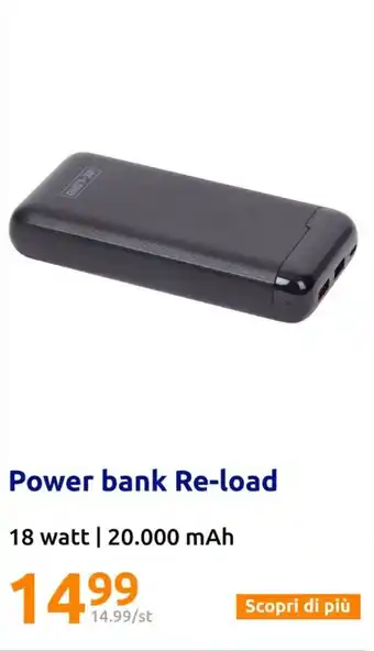 Power bank Re-load 18 watt | 20.000 mAh