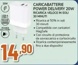 Expert CARICABATTERIE POWER DELIVERY 20W RICARICA VELOCE IN SOLI 30 MINUTI offerta