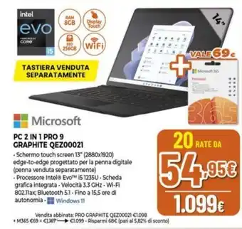Expert PC 2 IN 1 PRO 9 GRAPHITE QEZ00021 offerta