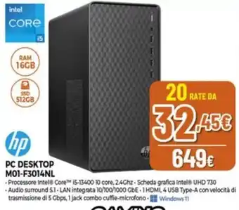 Expert PC DESKTOP M01-F3014NL offerta