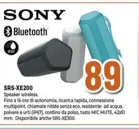 Expert SONY Bluetooth SRS-XE200 Speaker wireless offerta