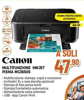 Expert Canon MULTIFUNZIONE INKJET PIXMA MG3650S offerta
