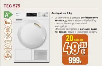 Expert Asciugatrice 8 kg TEC 575 offerta