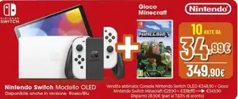 Expert Nintendo Switch Modello OLED + Gioco Minecraft Nintendo offerta
