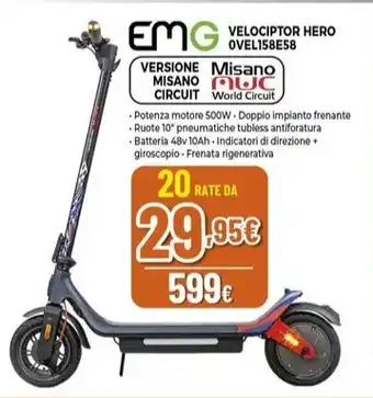 Expert EMG VELOCIPTOR HERO OVEL158E58 offerta