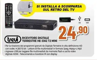 Expert trevi RICEVITORE DIGITALE TERRESTRE HE-3362 T2 MINI offerta