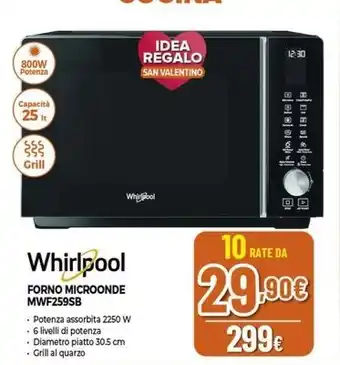 Expert Whirlpool FORNO MICROONDE MWF259SB offerta