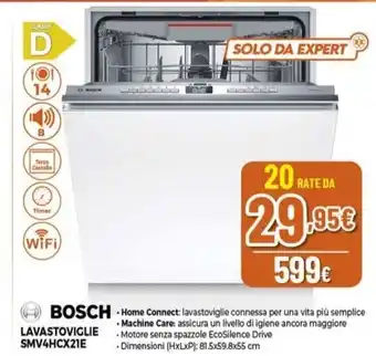Expert BOSCH LAVASTOVIGLIE SMV4HCX21E offerta